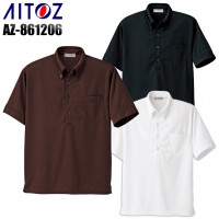 作業服 アイトスAITOZ AZ-861206 半袖ニットボタンダウンシャツ 吸汗速乾 ストレッチ 通気性