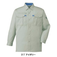作業服オールシーズン 自重堂Jichodo 45004 長袖シャツ（薄手） 帯電防止素材 混紡 綿・ポリエステル