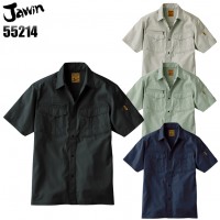 作業服春夏用 自重堂Jichodo 55214 半袖シャツ 混紡 帯電防止素材