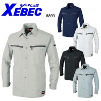 作業服・作業着 秋冬用ジーベック（XEBEC)8893 長袖シャツ伸縮素材 帯電防止素材 吸汗速乾