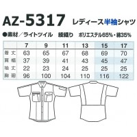春夏用  レディース 半袖シャツ 帯電防止素材アイトス AITOZ az-5317