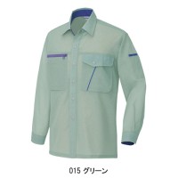作業服春夏用 アイトスAITOZ AZ-235 長袖シャツ 帯電防止素材 混紡 綿・ポリエステル