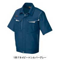 作業服春夏用 アイトスAITOZ AZ-5551 半袖ブルゾン 帯電防止素材 混紡 綿・ポリエステル