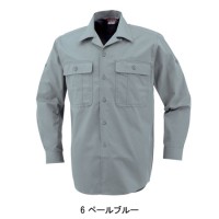 作業服春夏用 コーコスCO-COS 408 ロールアップ長袖開襟シャツ 帯電防止 綿100％