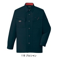 作業服オールシーズン用 自重堂Jichodo 47204 長袖シャツ 混紡 綿・ポリエステル