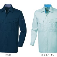 作業服春夏用 桑和SOWA EC425 エコ長袖シャツ 混紡 綿・ポリエステル 帯電防止素材