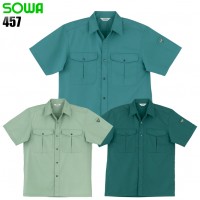 作業服春夏用 桑和SOWA VA457 半袖シャツ 混紡 綿・ポリエステル