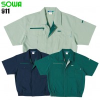 作業服春夏用 桑和SOWA VA911 半袖ブルゾン 混紡 綿・ポリエステル