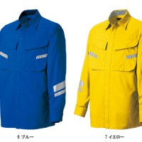 タカヤTAKAYA TU-N003 作業服オールシーズン用 長袖シャツ 高視認性・帯電防止素材 混紡 綿20％・ポリエステル80％
