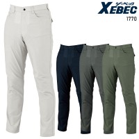 【2024春夏新作】 XEBEC スラックス 作業服 春夏用  メンズ 1770 ジーベック 作業着 70-120