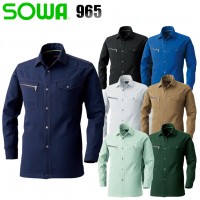 桑和 SOWA 965 長袖シャツ男女兼用 ポリエステル90%・綿10%（裏綿）全7色 SS-6L