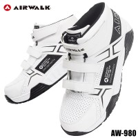 安全靴 ユニワールド 安全スニーカー AW-980 エアウォーク AIRWALK ハイカット・ミッドカット マジック 耐滑 メンズ 作業靴 25cm-28cm